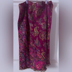 100% Silk Paisley Print Women's Skirt